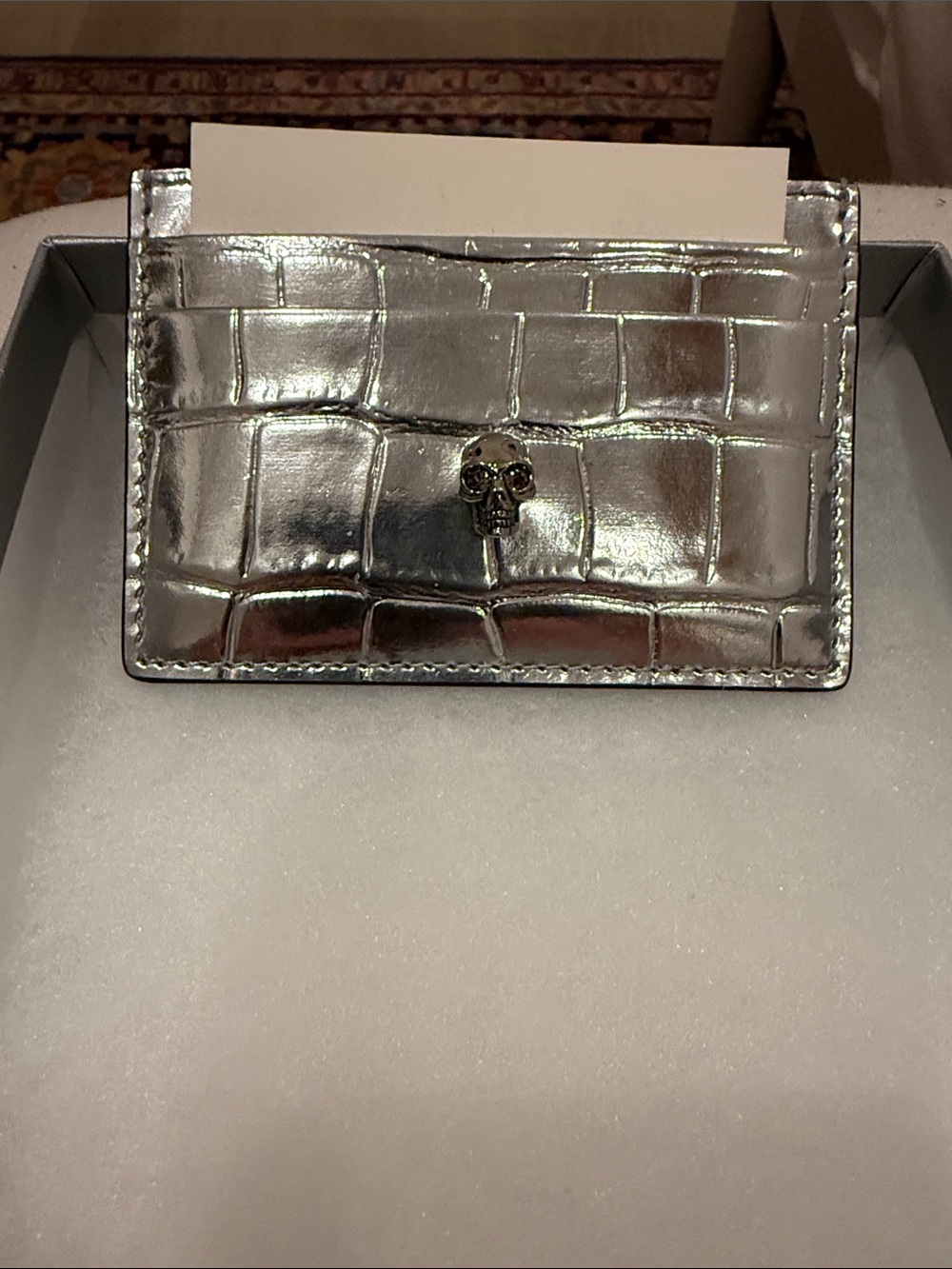 Alexander McQUEEN with serial number metallic card holder-New